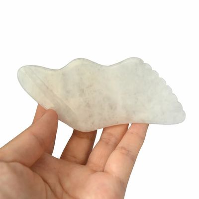 맞춤형 백색 자이드 얼굴 몸 자이드 구아샤 마사저 보드 개인 건강 관리 혜택을위한 구아샤 돌 스크래핑 보드
