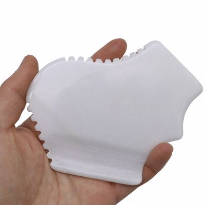 얼굴 마사저 및 스크래핑 치료 디자인 특성을위한 천연 백색 자이드 구아 샤 보드