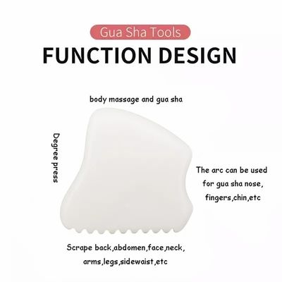 사용자 지정 로고 2024 화이트 자이드 구아 샤 얼굴 및 목 마사지 도구 뜨거운 마사저 마사저 모드 abk-2051