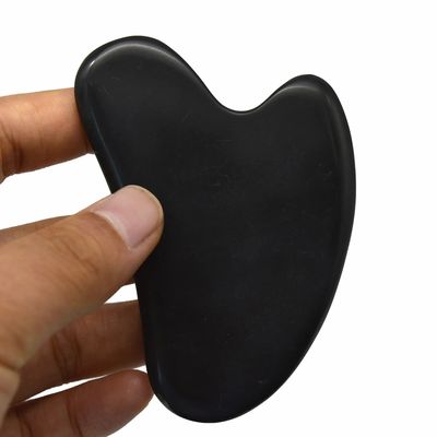 8*6cm 천연 검은 비안 돌 심장 모양 구아 샤 마사지 도구 얼굴 마사지 및 명상