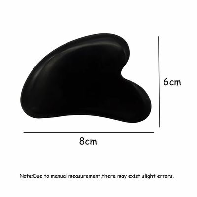 8*6cm 천연 검은 비안 돌 심장 모양 구아 샤 마사지 도구 얼굴 마사지 및 명상