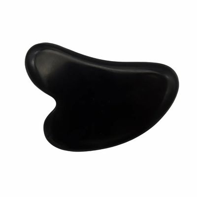 8*6cm 천연 검은 비안 돌 심장 모양 구아 샤 마사지 도구 얼굴 마사지 및 명상