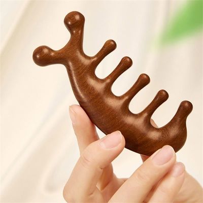 두피 휴식 도구 산달우드 머리 가와 샤 마사지 빗털 성장 및 전체 신체 메리디안 드래깅