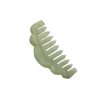 천연 자이드 스톤 헤어 빗 머리 Gua Sha 마사지 빗 메리디언 클리어링 특성을 가진 마사저 그림 완벽