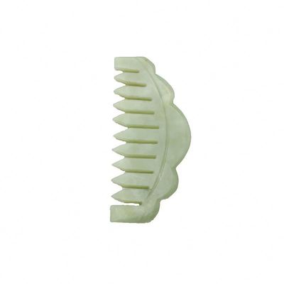 천연 자이드 스톤 헤어 빗 머리 Gua Sha 마사지 빗 메리디언 클리어링 특성을 가진 마사저 그림 완벽