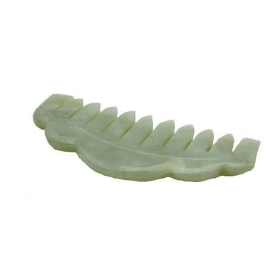천연 자이드 스톤 헤어 빗 머리 Gua Sha 마사지 빗 메리디언 클리어링 특성을 가진 마사저 그림 완벽