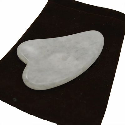 효과적 인 근육 마사지 및 미용 관리 를 위해 백색 자이드 로 만든 휴대용 구아 샤 도구