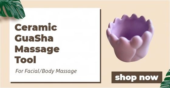 신체 마사지 장비 사용자 지정 로고 흰색 세라믹 두피 마사지 도구 보라색 Guasha 포르셀린 피부 관리 돌 Gua sha