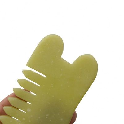 신체 건강 마사지 천연 쑤양 자이드 스톤 긁기 Guasha Comb 머리 얼굴 두피 Gua Sha 머리의 붓 도구