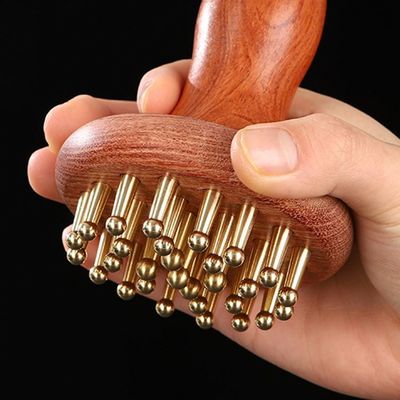 구아샤 기능 Brass Universal Meridian 마사지 Comb Body Massage Brush Scalp Relax And Hair Growth 머리의 마사지 도구