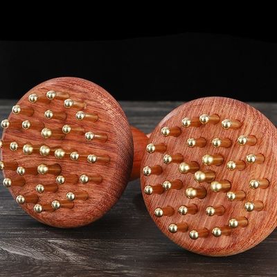 구아샤 기능 Brass Universal Meridian 마사지 Comb Body Massage Brush Scalp Relax And Hair Growth 머리의 마사지 도구