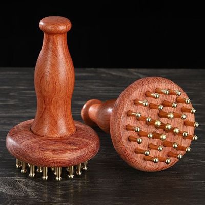 구아샤 기능 Brass Universal Meridian 마사지 Comb Body Massage Brush Scalp Relax And Hair Growth 머리의 마사지 도구