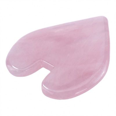 로고 맞춤 로고 사용 가능 로즈 쿼츠 심장 모양 구아 샤 돌 피부 관리 및 신체 마사저