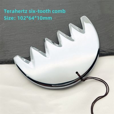 몸 마사지 은 6개 치아 테라헤르츠 구아샤 보드 두피 빗 Guasha 에너지 돌 머리 마사지 건강 관리 샐러드 뷰티 도구