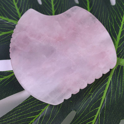 사용자 지정 로고 셸 모양 로즈 쿼츠 구아 샤 마사지 도구 근육 마사지 및 피부 관리 스파 뷰티 장비