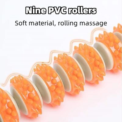 몸 근육 셀룰라이트 방지 마사지 롤러 체중 감량 온 몸 휴식 목요법 마사지 도구 9 바퀴 PVC 롤러