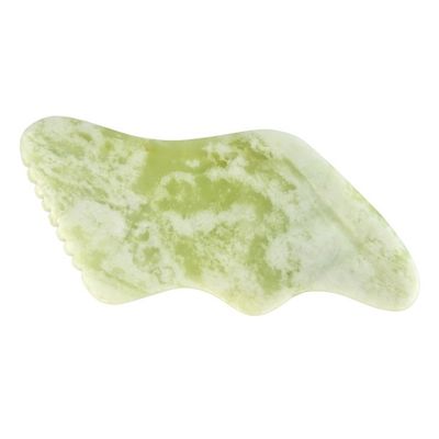 신체 마사저 천연 녹색 자이드 가샤 항 노화 중국어 시우안 자이드 번개 모양 가와 샤 스크래핑 마사지 도구