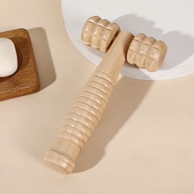 맞춤형 로고 가운 목재 이중 롤러 마사지 스틱 자체 건강 관리 및 수동 Guasha 신체 치료