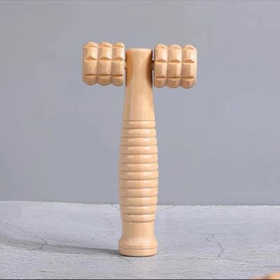 맞춤형 로고 가운 목재 이중 롤러 마사지 스틱 자체 건강 관리 및 수동 Guasha 신체 치료