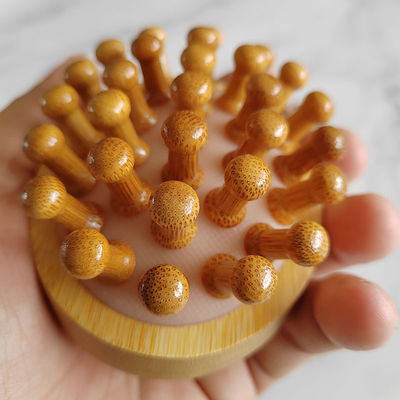몸 근육 갈색 인기가 있는 천연 Bambu Gua Sha Scalp 마사지 에어백 Comb 목재 Guasha 도구 머리 휴식 마사지 머리 건강 관리 뷰티 브러쉬