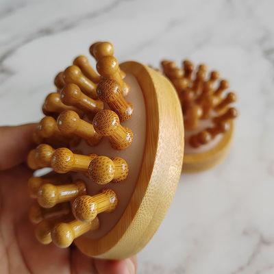 몸 근육 갈색 인기가 있는 천연 Bambu Gua Sha Scalp 마사지 에어백 Comb 목재 Guasha 도구 머리 휴식 마사지 머리 건강 관리 뷰티 브러쉬