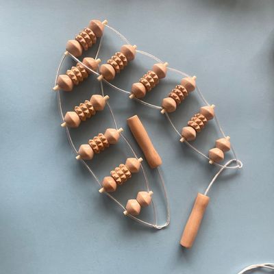 보디 마사저 2024 도착 사용자 지정 로고 및 패키지 목재 등 마사지 롤러 도구 나무 마사저 비치