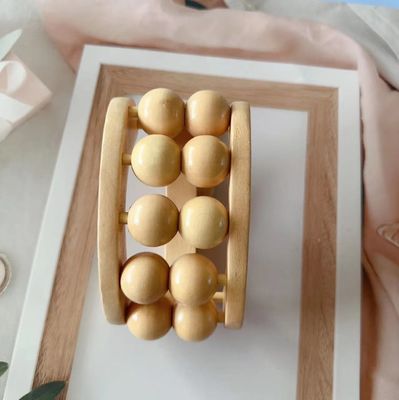 갈색 목재 전체 몸 마사저 등 목 다리 팔 맞춤형 로고 가용d 휴식 마사지 볼 롤러 휴대용