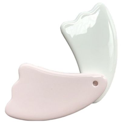 맞춤형 로고 사용 가능 미니 마사지 세라믹 구아 샤 도구 몸 목 얼굴 자기 피부 관리 스파 얼굴 리프팅 아름다움