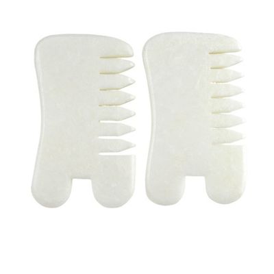 천연 Xiuyan Jade Gua Sha 머리 마사지 빗 Guasha 머리 마사지 헤어 헬스케어 샐러드 미용 도구 근육 마사지