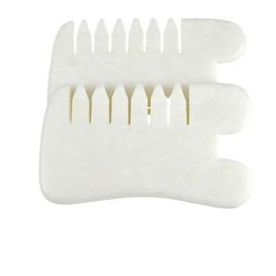천연 Xiuyan Jade Gua Sha 머리 마사지 빗 Guasha 머리 마사지 헤어 헬스케어 샐러드 미용 도구 근육 마사지