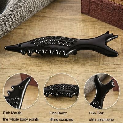 생선 모양 세라믹 구아샤 마사저 OEM/ODM 얼굴 눈 목 근육 이완 및 주름 감소 용품