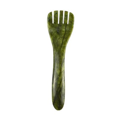 맞춤형 로고 사용 가능 맑은 녹색 Xiuyan Jade Gua Sha Spoon Shape 안구 침술 펜 침술 匙 마사저