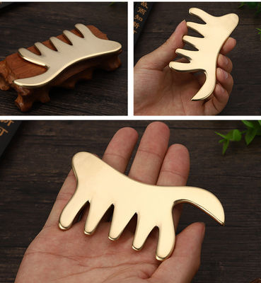 금 구리 빗 Brass Gua Sha 보드 SPA 침술 스크래핑을 위한 신체 마사지 도구