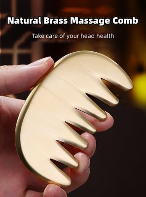 신체 근육 천연 청동 구아샤 보드 두피 마사지 Comb Guasha 돌 머리 마사지 머리 건강 관리 샐러드 뷰티 툴
