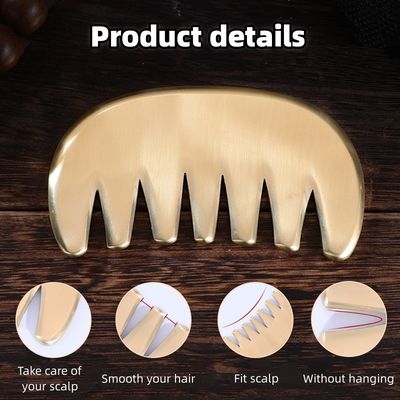 신체 근육 천연 청동 구아샤 보드 두피 마사지 Comb Guasha 돌 머리 마사지 머리 건강 관리 샐러드 뷰티 툴