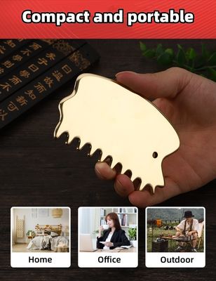 머리 마사지 장비 천연 청동 구아샤 보드 두피 마사지 빗 Guasha 돌 머리 마사지 머리 건강 관리 샐러드