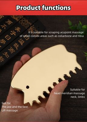 머리 마사지 장비 천연 청동 구아샤 보드 두피 마사지 빗 Guasha 돌 머리 마사지 머리 건강 관리 샐러드