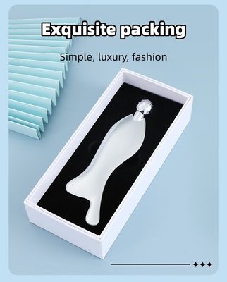 사용자 지정 로고 가용d 물고기 모양 진크 합금 스크래핑 플레이트 얇은 슬림 얼굴 눈 롤러 스테인리스 스틸 Guasha 마사지 도구
