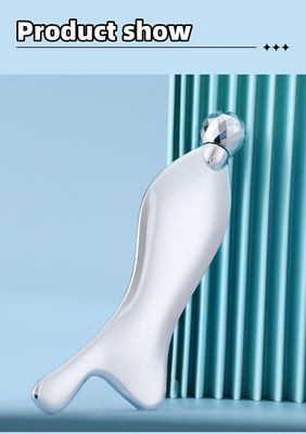 사용자 지정 로고 가용d 물고기 모양 진크 합금 스크래핑 플레이트 얇은 슬림 얼굴 눈 롤러 스테인리스 스틸 Guasha 마사지 도구