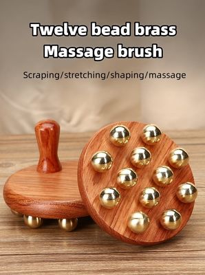 사용자 지정 로고 리프트 두피 신경 Guasha 도구 청동 나무 두피 마사지 도구 몸 머리 두피 Gua Sha 신경 마사지