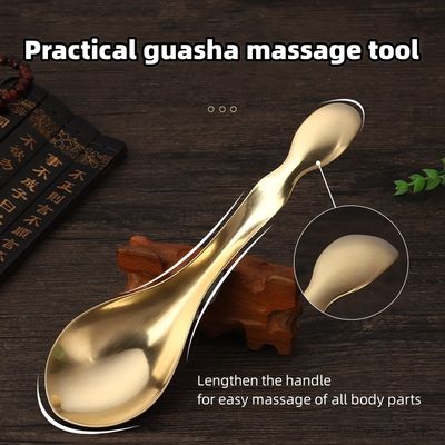 얼굴 스파 마사저 천연 청동 금속 구아 샤 메리디안 마사지 및 피부 관리 마사지 장비용 스크래핑 스푼