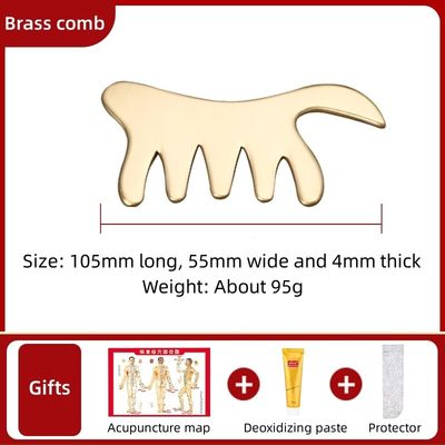 헤어 헬스 케어 샐러드 뷰티 툴 스칼프 마사지 빗 Guasha 돌 머리 마사지 천연 청동 Gua Sha 보드 및 헤어 자동차