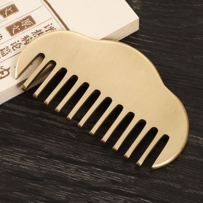 금 얇은 치아 천연 청동 구아 샤 보드 두피 마사지 빗 Guasha 돌 머리 마사지 헤어 헬스 케어 뷰티 툴 홈