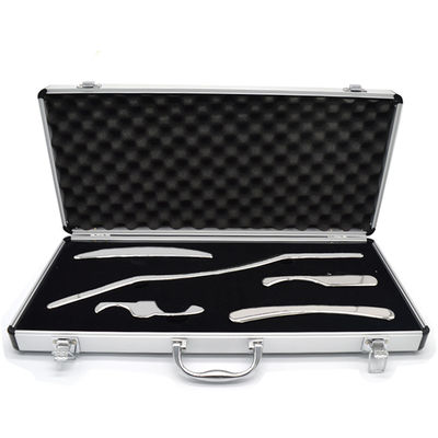 은 성질 의료용 스테인리스 스틸 구아샤 뷰티 마사지 도구 성질 5 in 1 세트