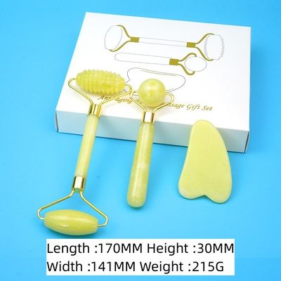 2024 블랙 자이드 롤러 구아 샤 세트 몸 마사지 및 100% 자연 두 개의 머리 피부 얼굴 관리