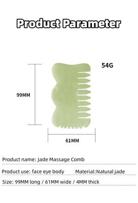 천연 Xiuyan Jade Gua Sha Acupoint 마사지 머리 Comb 머리가 휴식을 위해 Guasha Comb