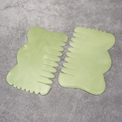 천연 Xiuyan Jade Gua Sha Acupoint 마사지 머리 Comb 머리가 휴식을 위해 Guasha Comb