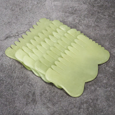 천연 Xiuyan Jade Gua Sha Acupoint 마사지 머리 Comb 머리가 휴식을 위해 Guasha Comb