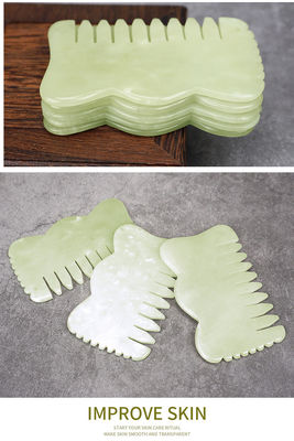 천연 Xiuyan Jade Gua Sha Acupoint 마사지 머리 Comb 머리가 휴식을 위해 Guasha Comb
