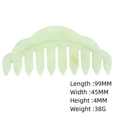 100% 천연 녹색 자이드 로즈 쿼츠 가샤와 블랙 오브시디안 하얀 자이드 헤어 빗 가샤 마사지 도구 머리 마사지 빗